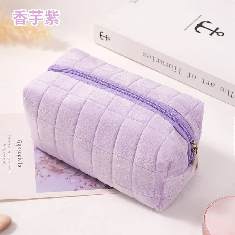Plush Cosmetic Bag Travel Toiletry Organizer for Women Large Capacity Phone Storage Bag 4-Piece Set Storage Pouch