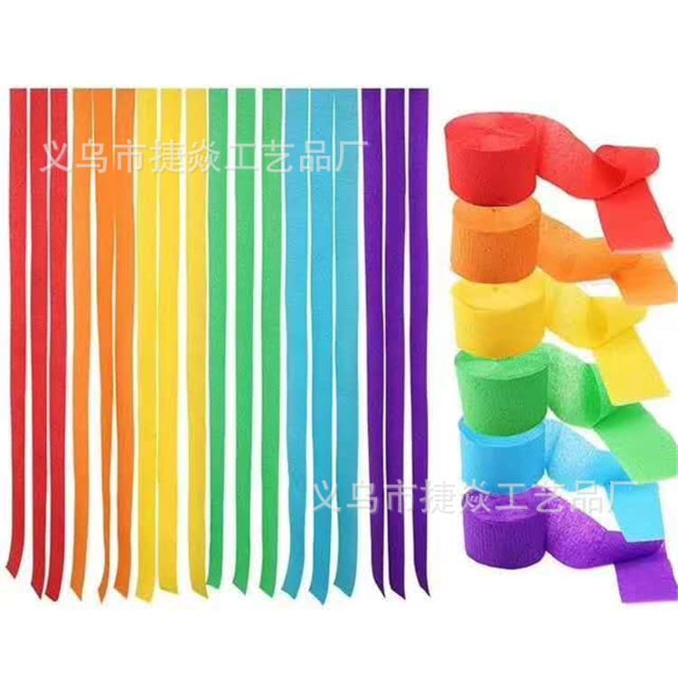 4.5cm25m long colorful crepe paper embroidered edge paper kindergarten handmade crepe paper roll balloon ribbon