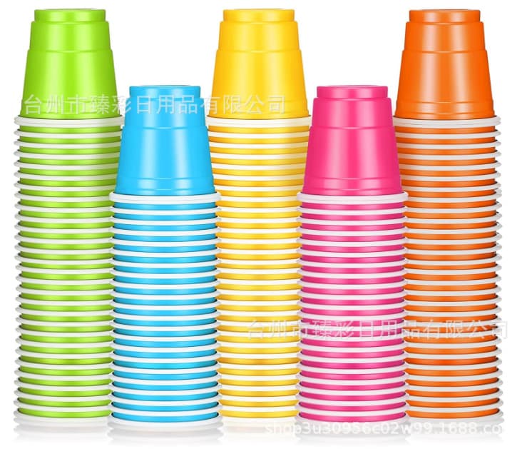 Factory direct sales disposable plastic cup two-color PS table tennis cup 2oz beer cup party game solo cup