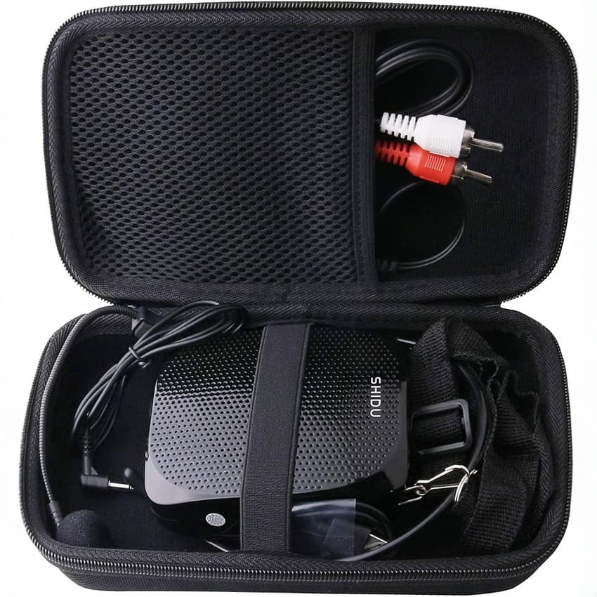 Rigid EVA Special Protective Case Suitable for Portable Mini Speaker with Wired Microphone Cover