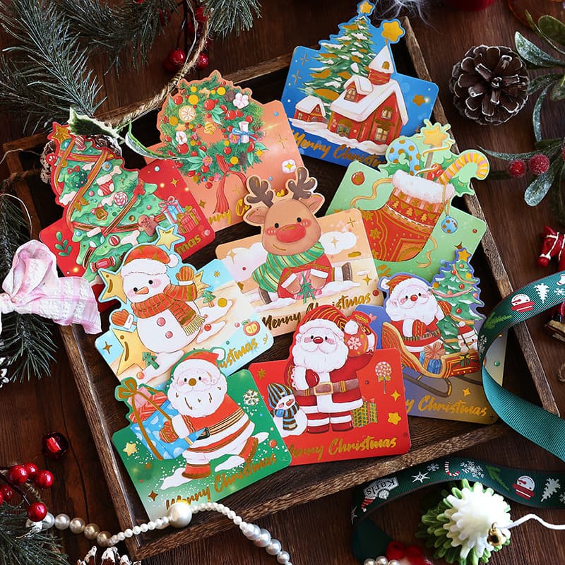 New Christmas bronzing greeting card, gift card, flower shop baking gift card, manufacturer blessing message card