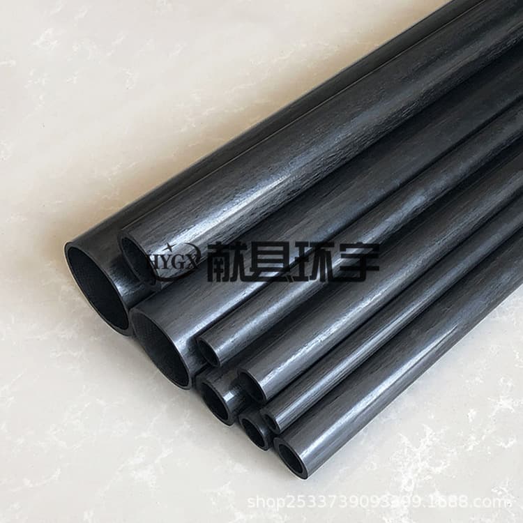 Pultruded Carbon Fiber Tube Black Carbon Fiber Round Tube Custom Shape Tube Machinable High-Strength Carbon Fiber Material