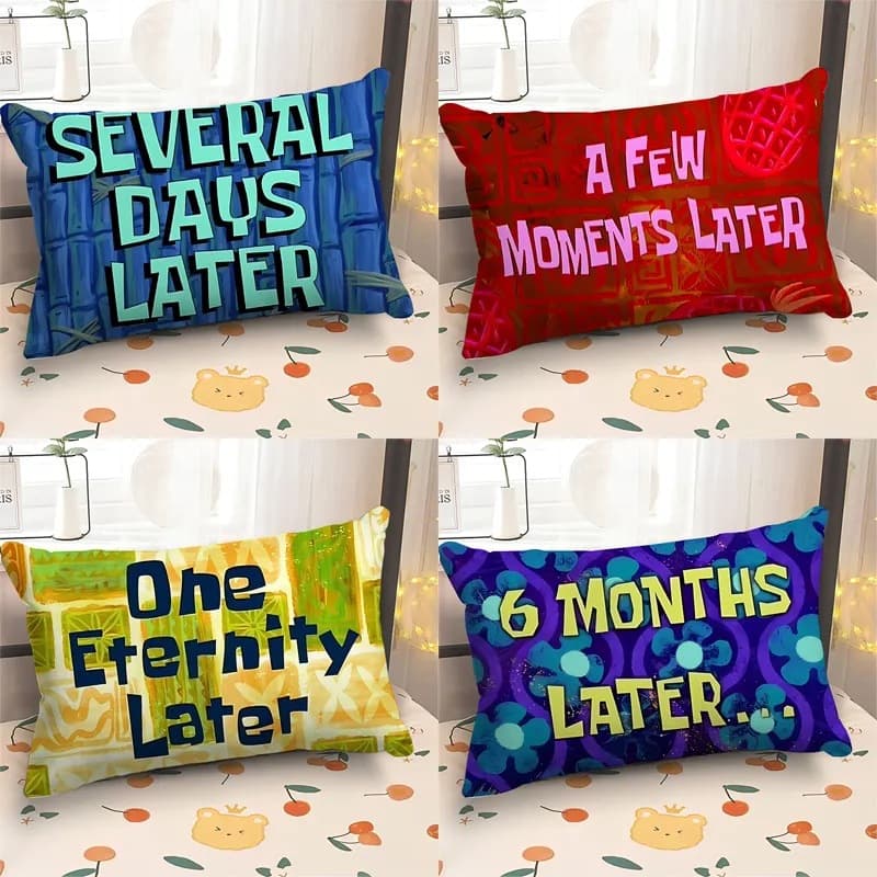Modern Minimalist SpongeBob SquarePants Throw Pillow Cover for Sofa Bed Cushion Cover Without Insert Anime Style