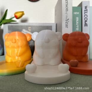 3D Night Light Phone Stand Small Animal Bedroom Desk Lamp Creative Animal Plush Toy Decoration