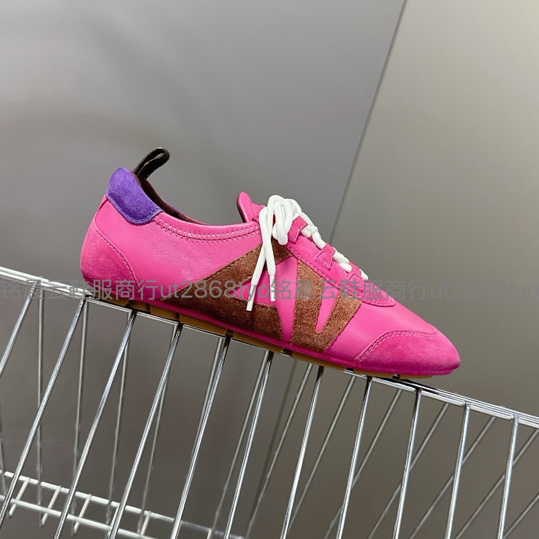 2025 LV Monogram German Training Shoes Women's Lace-Up Loafers Casual Sneakers Agassi Shoes Board Shoes Casual Versatile