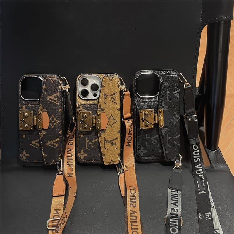 Trendy brand presbyopia suitable for iPhone 16 Promax mobile phone case Internet celebrity luxury high-end diagonal cross Apple 15 plug-in card trend