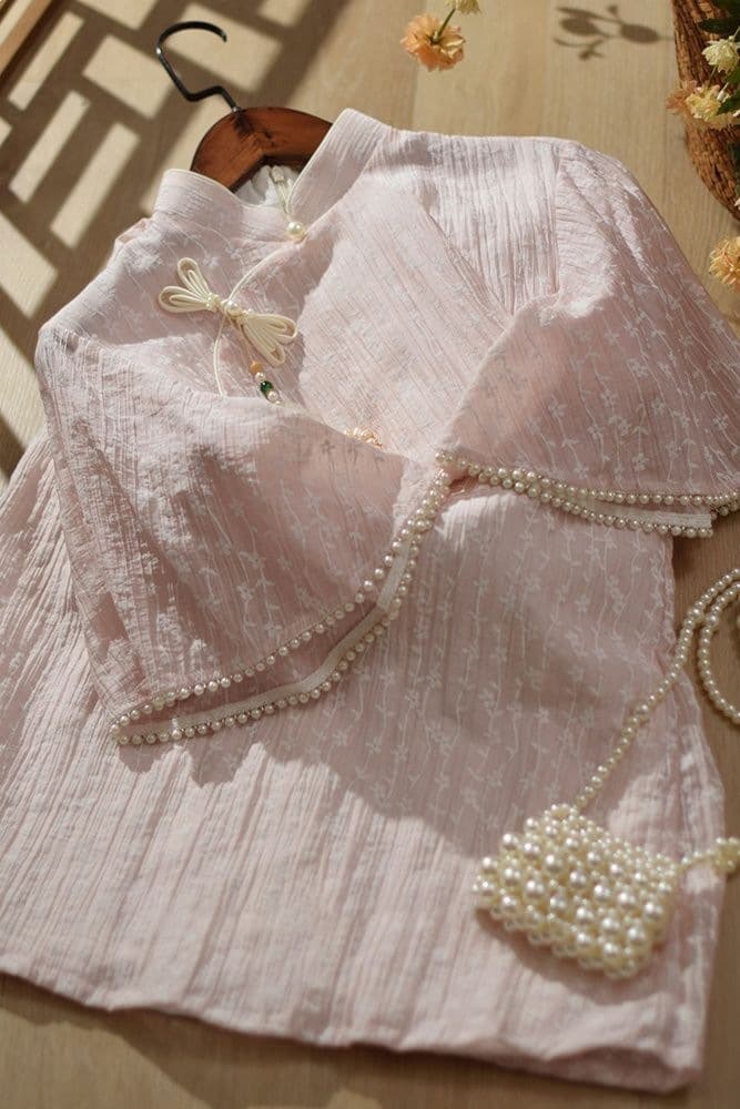 New Chinese-style Enhanced Cheongsam Dress, Summer Pink Wedding Dress, Petite Gentle Temperament New Arrival