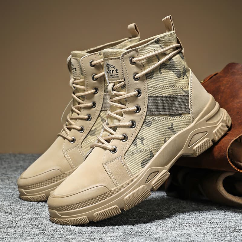 Cross-border plus size 2024 new popular Martin boots for men, versatile camouflage work boots, sports casual wear-resistant trendy shoes