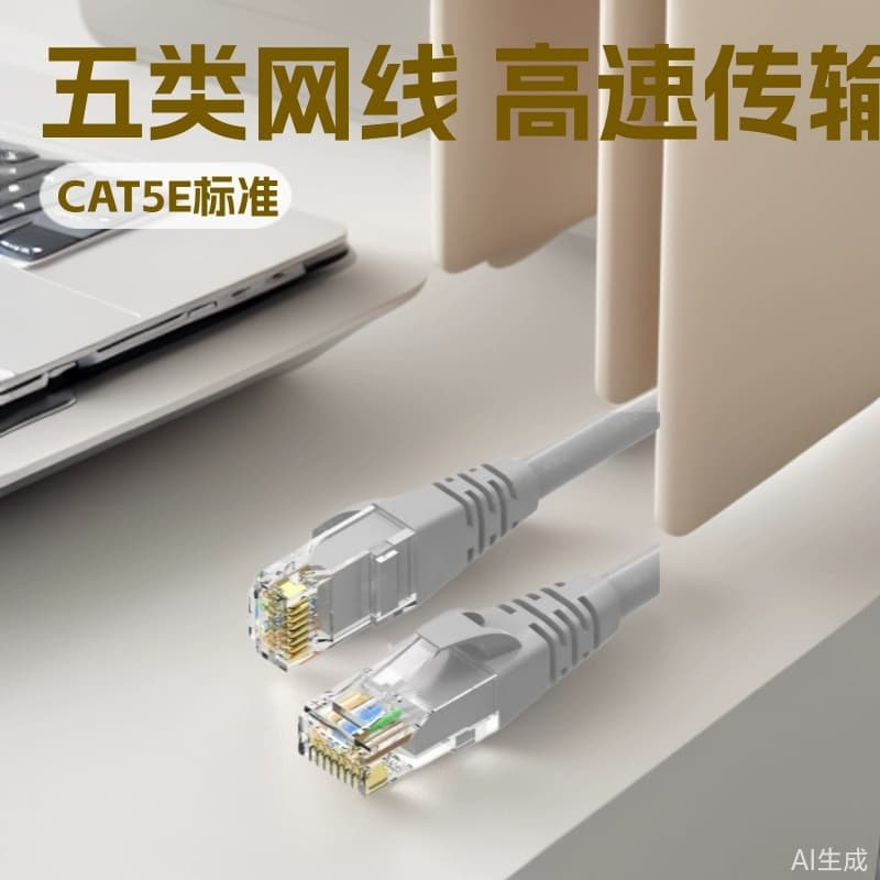 Cat5e Computer Wireless Power Cord Jumper, RJ45 Connector Cable Router CAT5E Twisted Pair Network