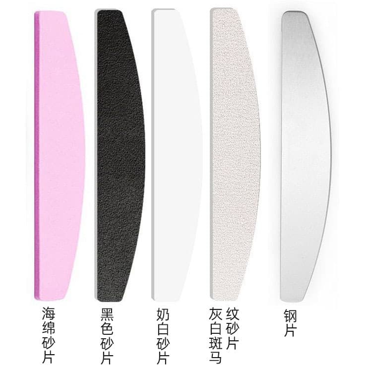 Replaceable sandpaper blade steel file tear-off sand blade nail file stainless steel core half-moon file cross-border popular nail file
