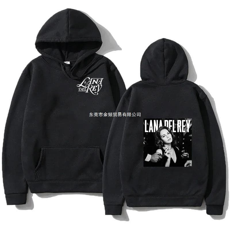 Lana Del Rey Hoodie Singer Fan Pattern Print Unisex Pullover Men's Vintage Graphic Hoodie