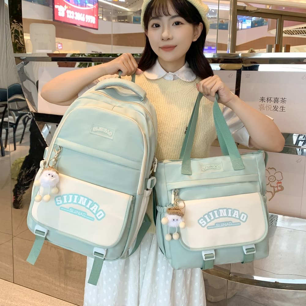 Student Women's College Crossbody Canvas Bag Ins Style Cute Student Large Capacity Handbag Shoulder Bag