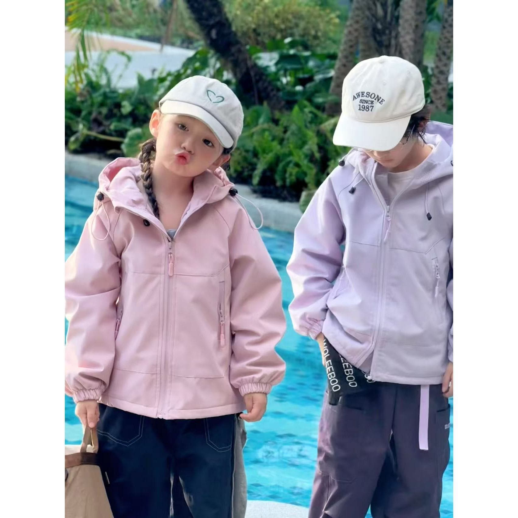 Fleece-Lined Windbreaker for Kids, 2025 Winter New Softshell Triple-Protection Fleece Jacket T14-25915