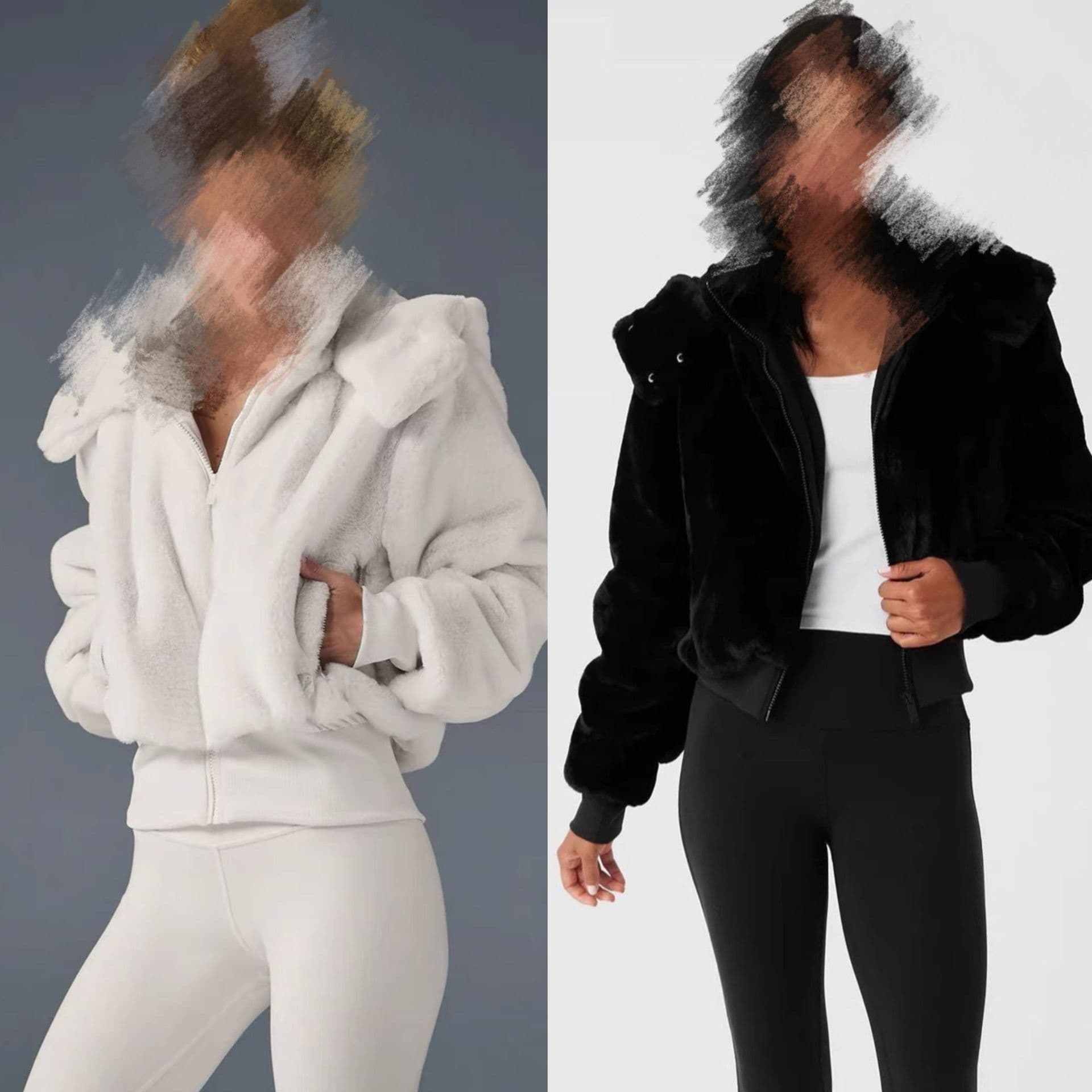Kendall Jenner A-List Soft Warm Rabbit Fur Short Coat Detachable Artificial Fur Hat Autumn Winter Style Polyester Fiber Cardigan