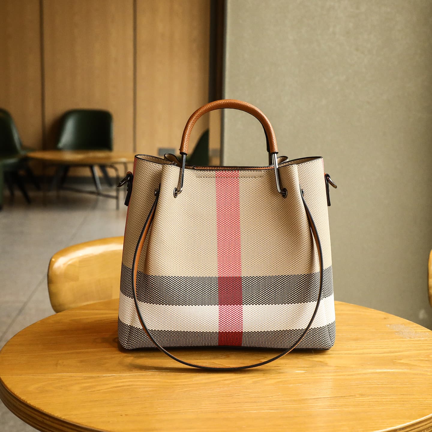 Korean plaid 2025 new fashion texture one-shoulder simple casual crossbody bag hand-held women's bag 808