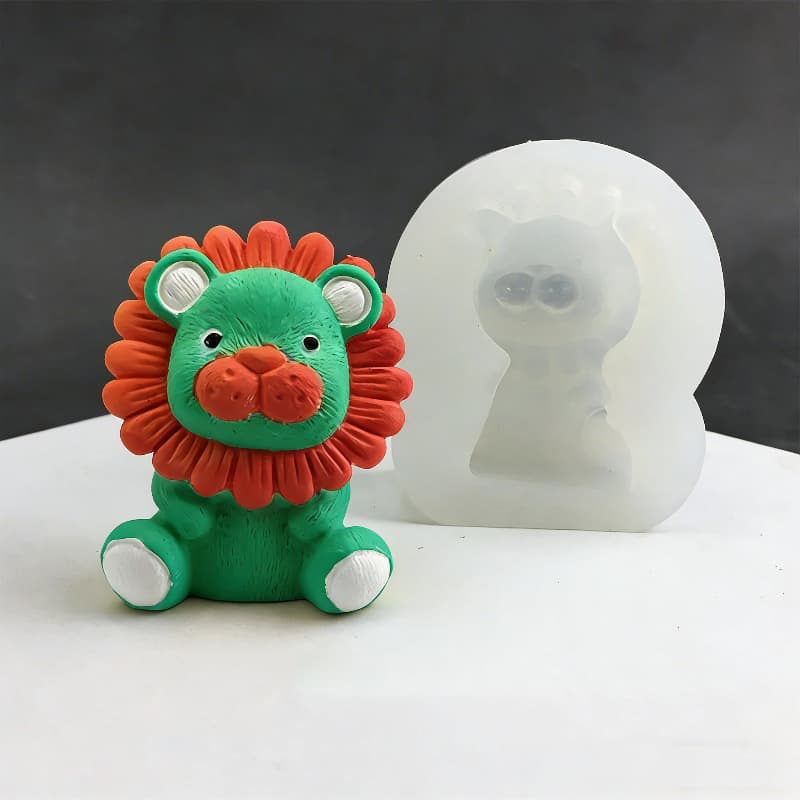 3D Cartoon Lion Candle Silicone Mold DIY Animal Craft Plaster Cement Resin Epoxy Soap Mold