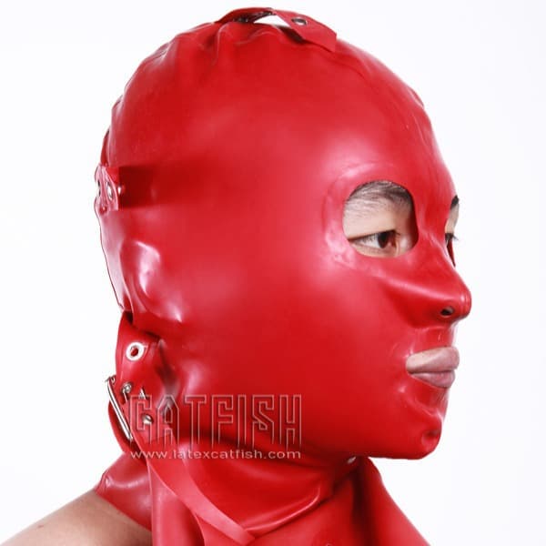 Latex headgear, latex mask, fully enclosed mask, double-layer special-shaped hood, gelcoat combination, role-playing male
