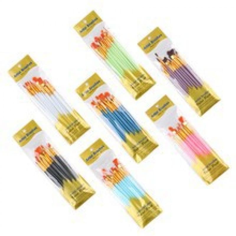 Cross-border 10-piece nylon hair gouache brush oil painting brush set plastic handle art exam painting brushes factory wholesale