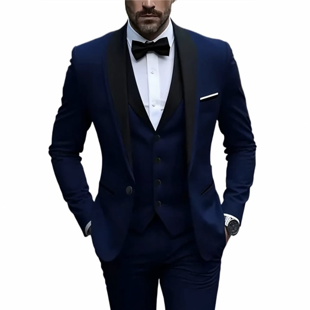 Fall Best-Seller Men's Business Casual Suit Set for Groom Wedding Tuxedo Slim Fit Blazer