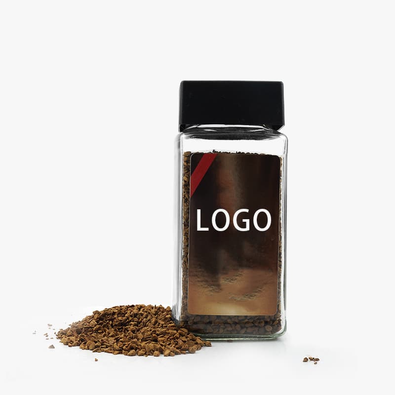 Factory Wholesale 100ml Glass Coffee Bottle, Strong Seal, Transparent Square Glass Bottle, Kitchen Supply with Plastic Lid