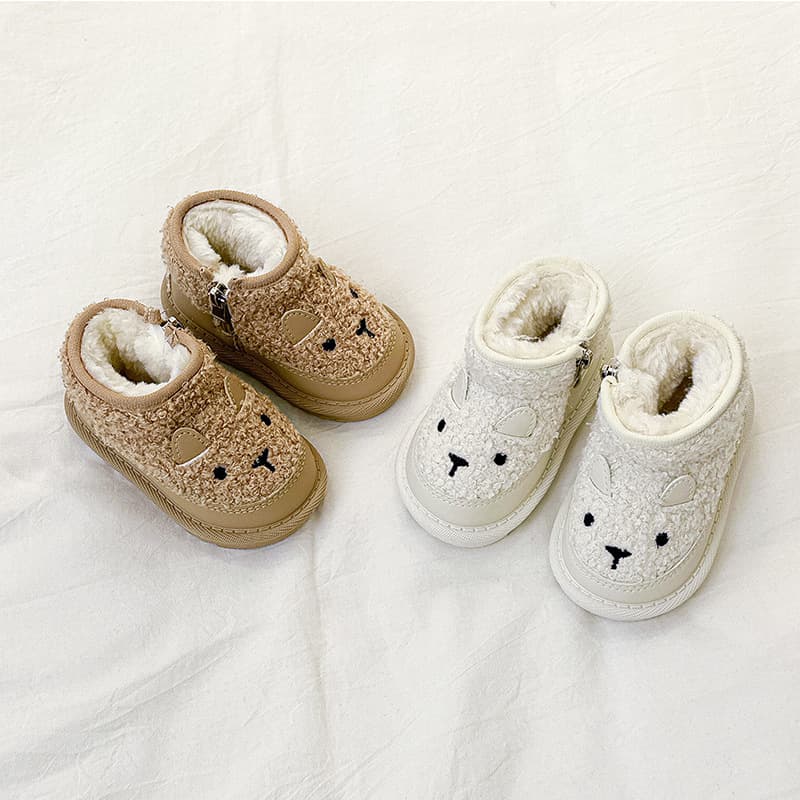 Winter New Baby Toddler Walking Shoes Fleece-Lined Snow Boots Warm Children's Shoes Boys Girls Korean Style Cotton Shoes
