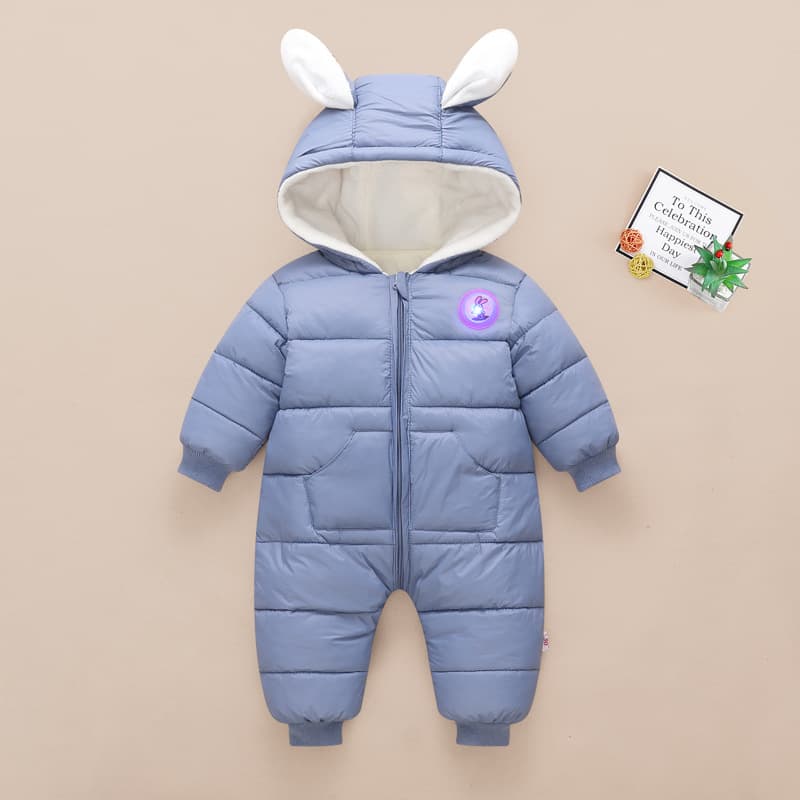 Foreign Trade 2025 Infant and Toddler Onesie Autumn Winter Fleece-Lined Children's Cotton Padded Jacket Baby Romper Unisex Baby Wrap