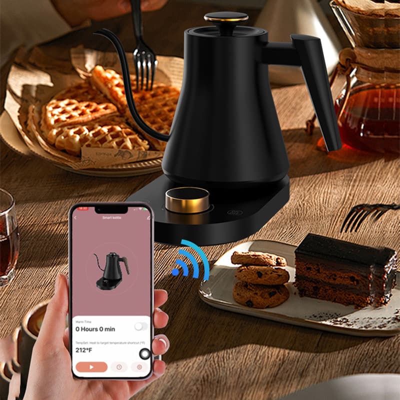 WiFi Smart Temperature Control Pour-Over Coffee Kettle, Gooseneck 304 Stainless Steel Electric Heating Kettle, Gift, 0.8L
