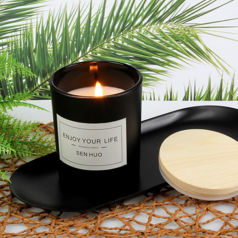 Cross-border Handmade Smokeless Aromatherapy Candle Wholesale Soy Wax DIY Wooden Lid Cup Wax Fragrance Candle Set Hand Gift