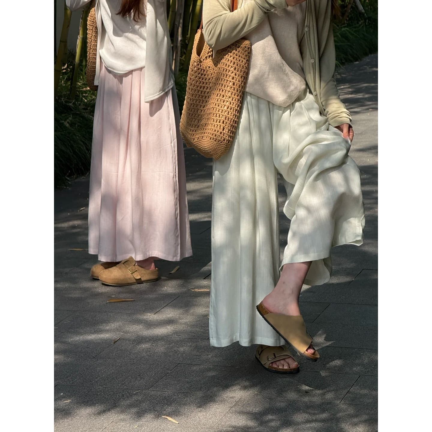 Elegant High-Waist Wide-Leg Skirt Pants for Women 2026 Summer Lightweight Cropped Pants Versatile Slimming Flowy Casual Trousers