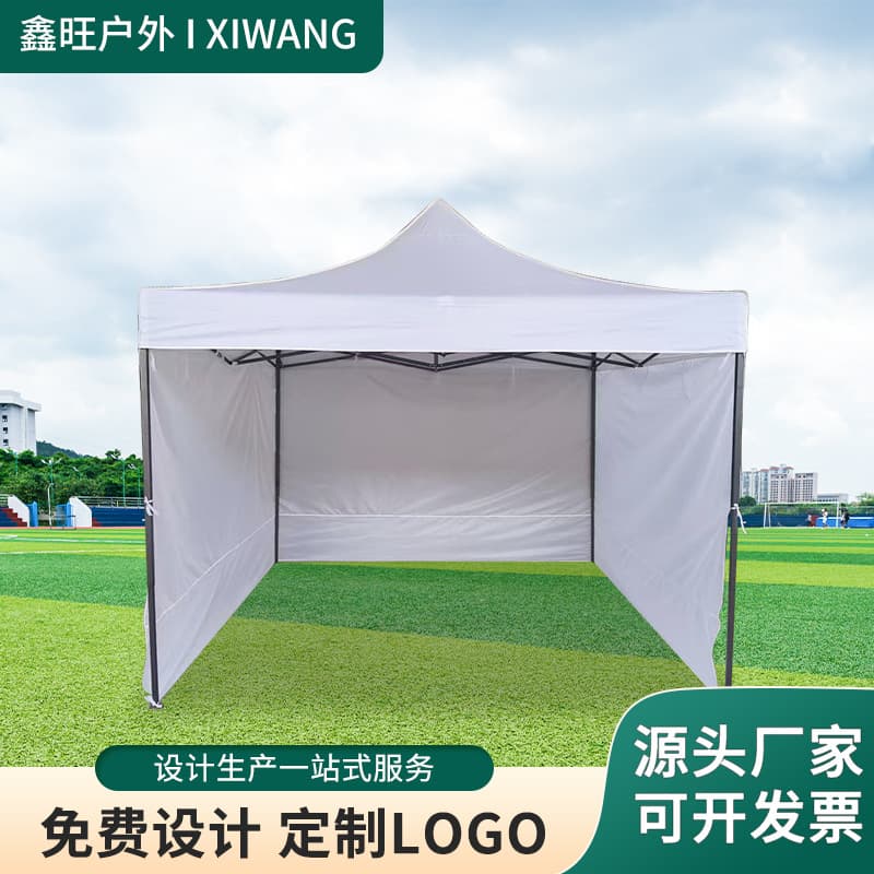 3x3m Black Diamond Advertising Tent White Three-Sided Windproof Exhibition Tent Camping Market Folding Tent