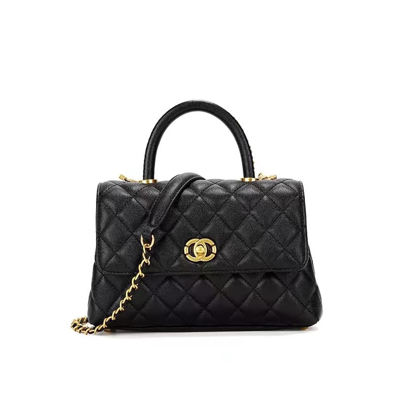Hong Kong Genuine Leather Quilted Handbag for Women 2024 New Fashion High-End Texture Shoulder Crossbody Chain Small Square Bag