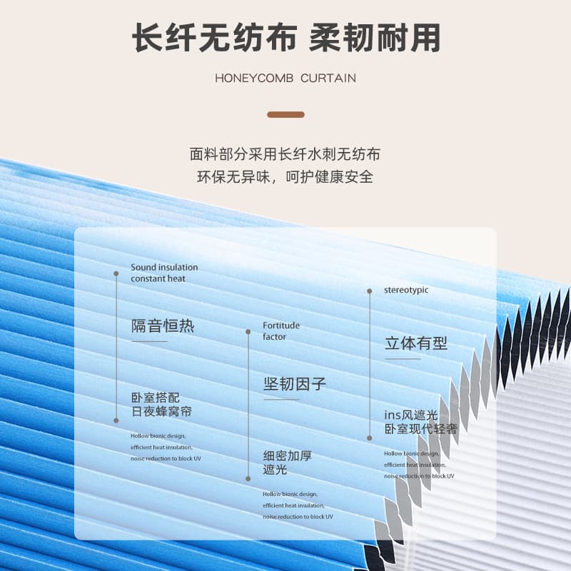 ✅ Honeycomb Shade Fabric Multi-Scene Universal Cellular Shade Non-Woven Waterproof Heat Insulation Silent Full Blackout Curtain Wholesale