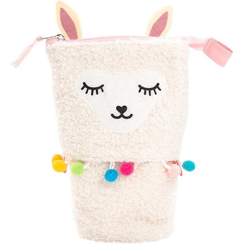 2025 Hot Pencil Case Standing Llama Cute Pencil Case Suitable for Children and Adults Large Zipper