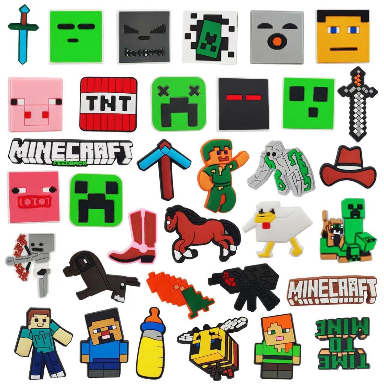 Minecraft Cartoon Croc Charms DIY Shoe Decorations Accessories Game Shoe Ornaments