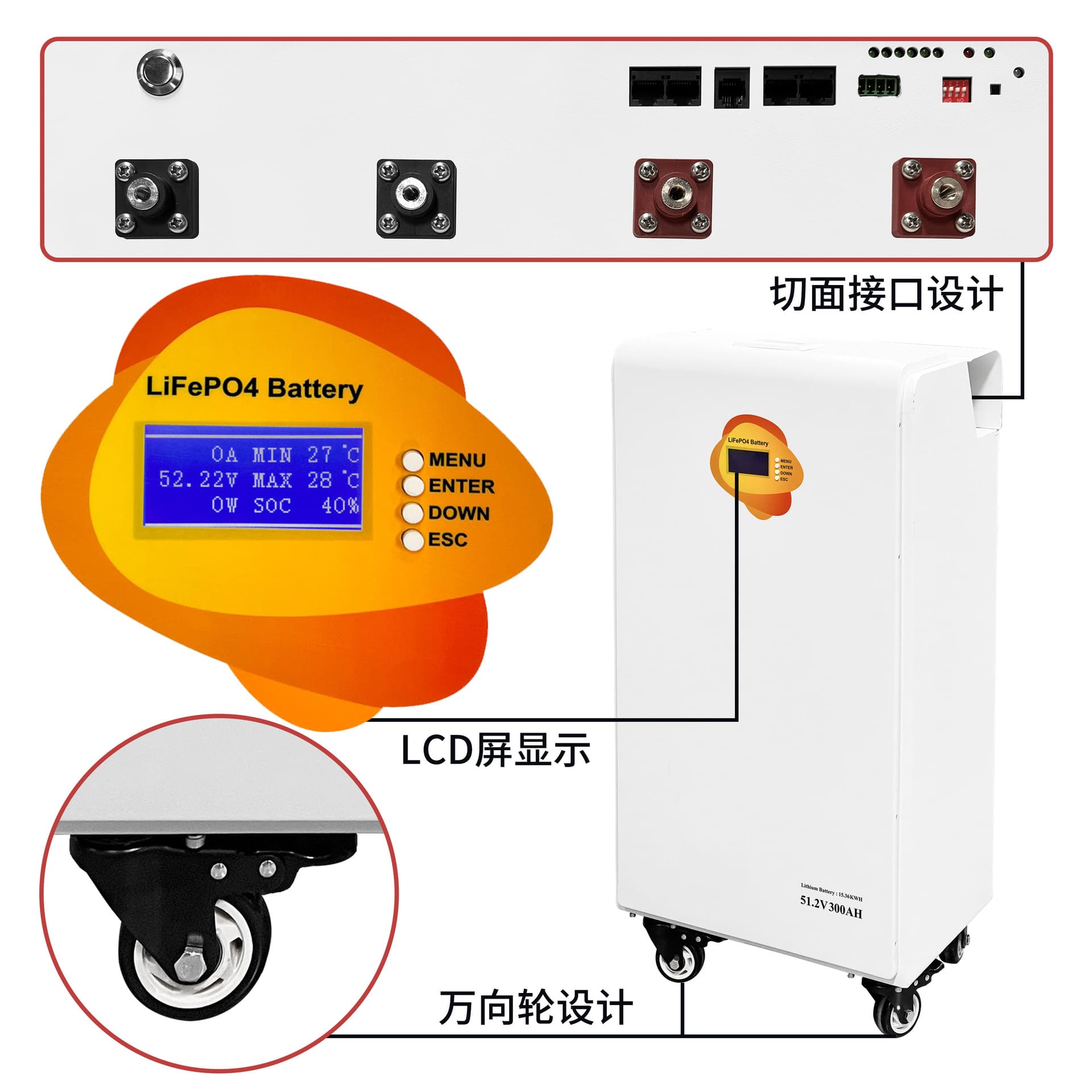 Home Lithium Iron Phosphate Energy Storage Battery 15/30 kWh Optional Solar PV System Home Storage Battery