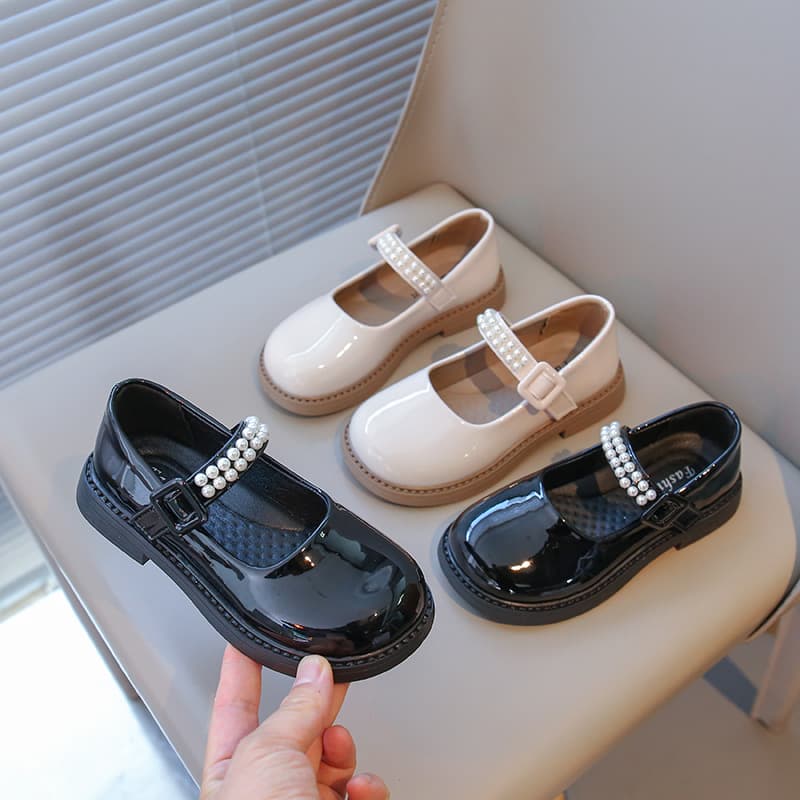 Girls Leather Shoes Spring Autumn New Princess Shoes Soft Sole Fashion Toddler Single Shoes Versatile Black Girls Shoes