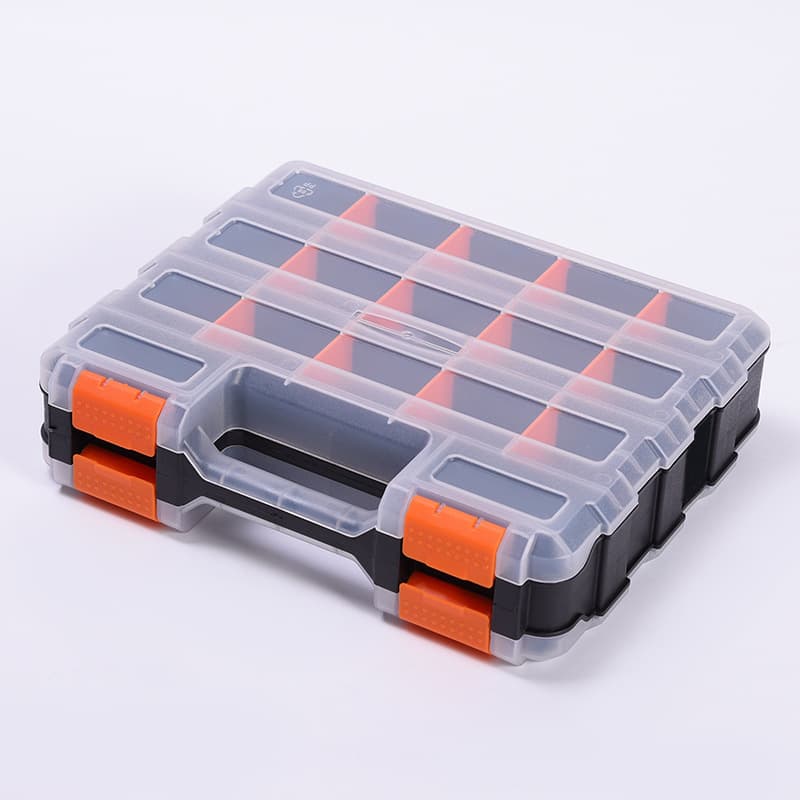 Double-sided portable plastic hardware tool accessories box electronic component classification box parts box storage box ready stock
