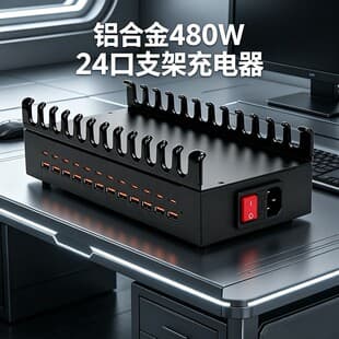 Aluminum Alloy Multi-Port Charger Stand Universal for Phones and Tablets Multi-USB Multi-Device Centralized Charging Power Strip