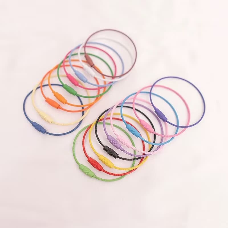 Factory Direct Color Painted Steel Wire Loop Keyring Steel Wire Loop Pastel Color Accessories Steel Pendant