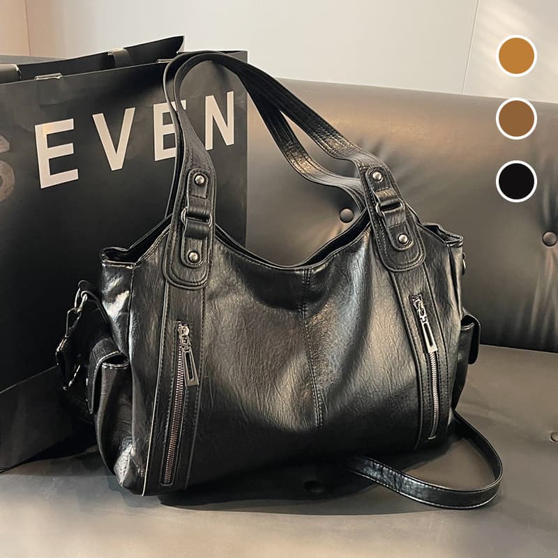 Vintage Women's Bag Versatile Fashion Tote Bag Studded Premium Large Capacity Shoulder Handheld Underarm Crossbody Commuter