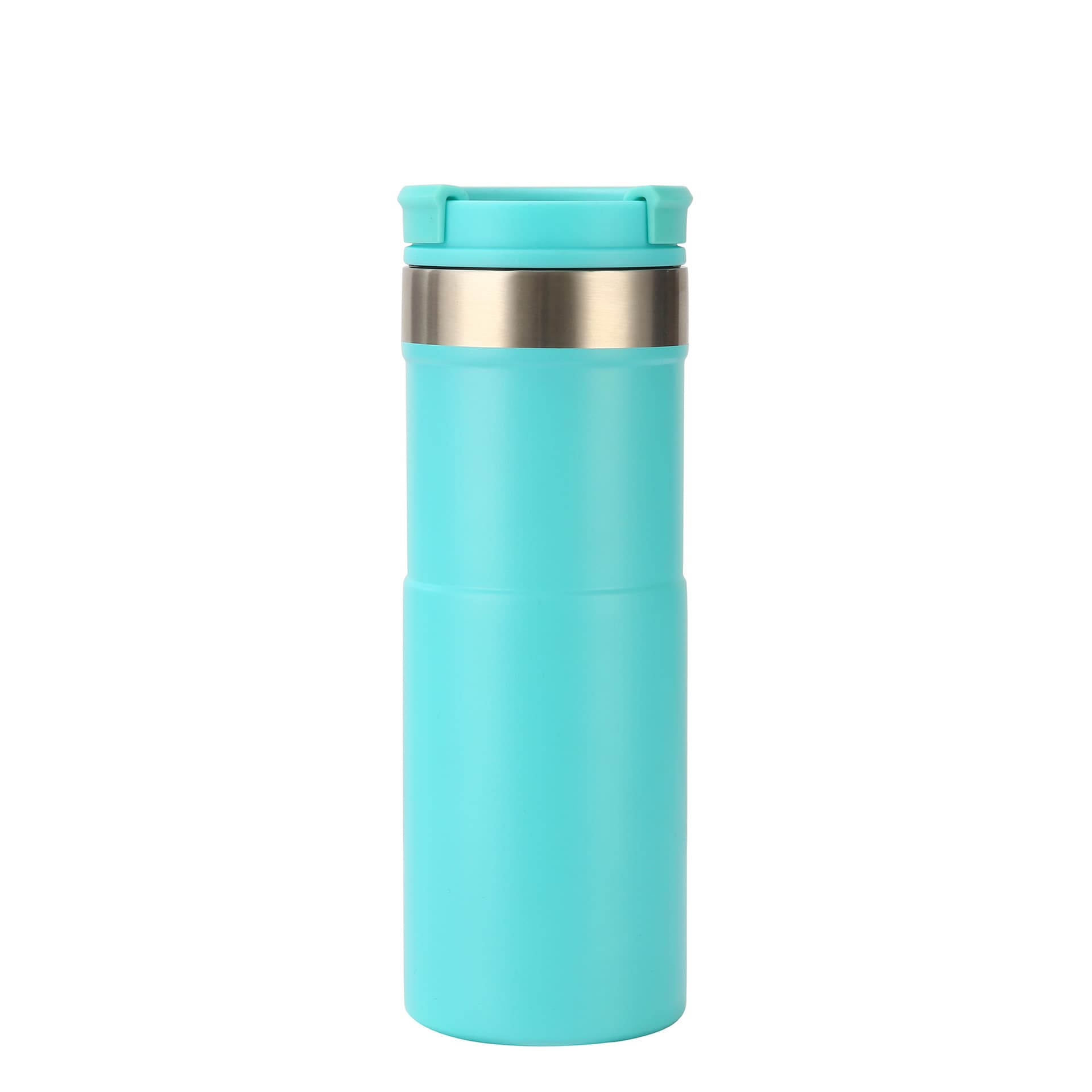Cross-border 304 Stainless Steel Insulated Cup, Simple Portable One-Hand Open Lid Direct Drinking Cup, Outdoor Hiking Cycling Sports Cup