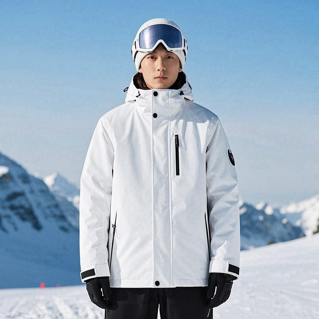 Customized white ski jacket export men's warm ski wear white jacket jacket