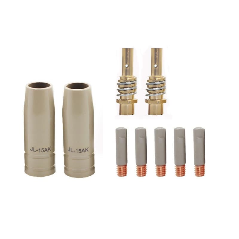15AK Coated Contact Tip, Anti-Spatter Nozzle, MIG Welding Gun Accessories, Export Special