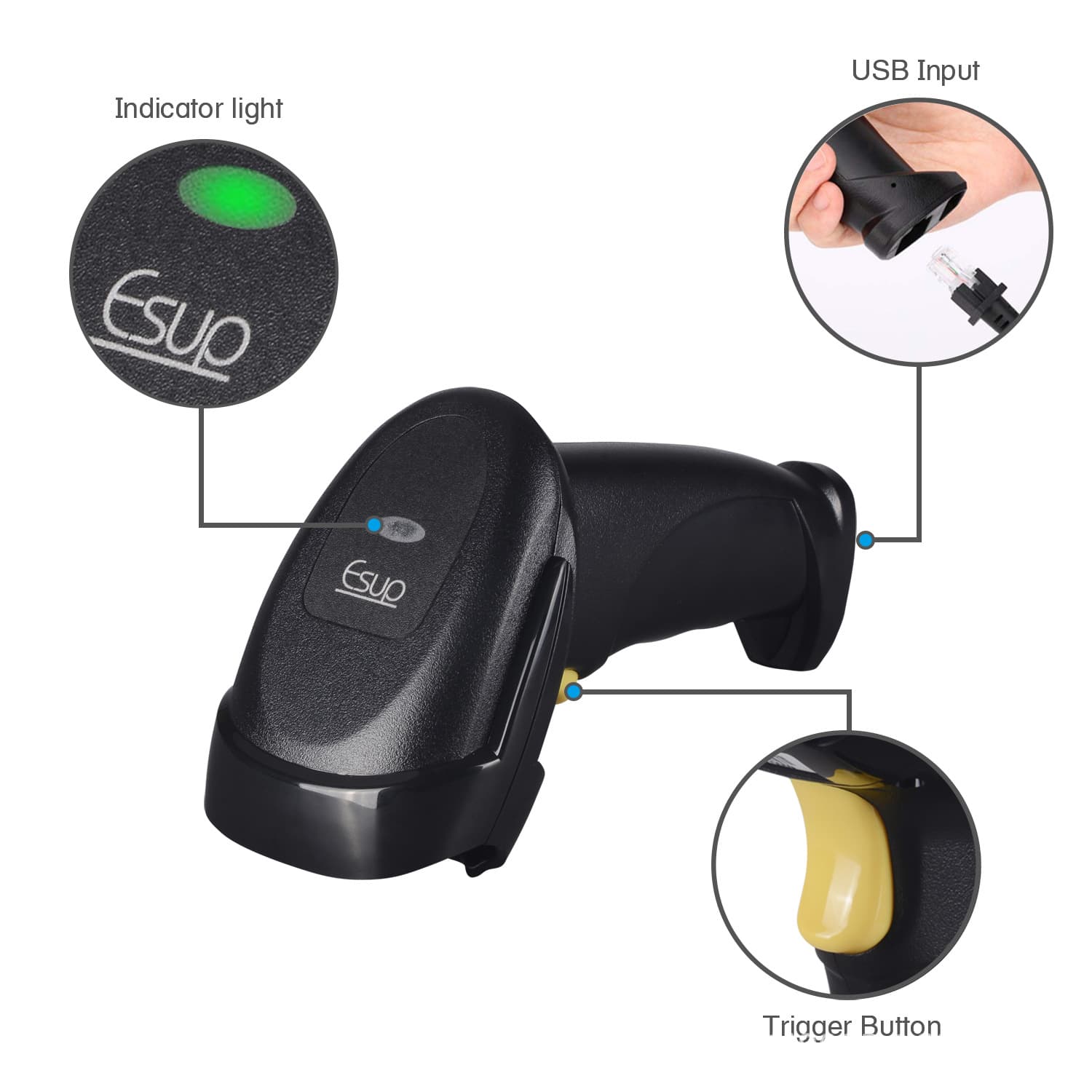 Plug-and-Play Barcode Scanner High-End Barcode Scanner
