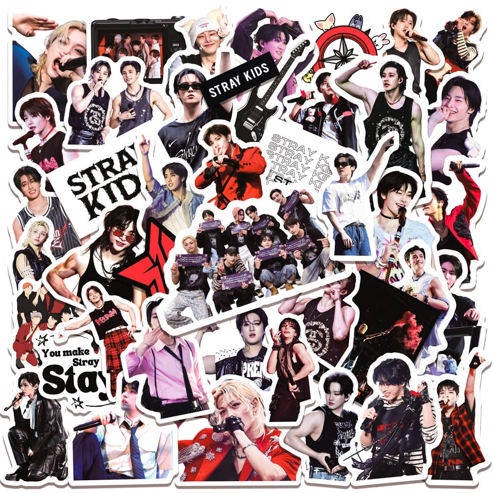 60 Stray Kids World Tour Mixed Muscle Man Notebook Stickers Waterproof Cup Decoration Merchandise Stickers