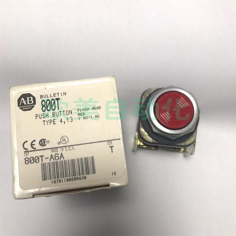 A089*USA AB Rockwell 800T-A6A T Push Button Switch 800T-A6A Red Flat Button In Stock