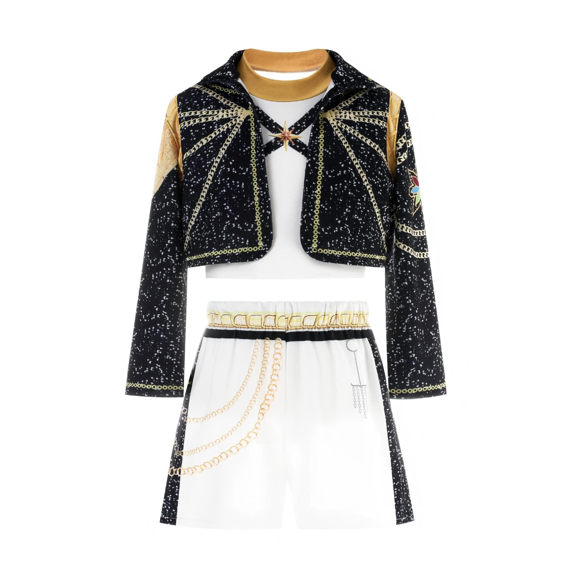 Hunter Witch Girl Group Merchandise Girls Set Kids Shorts Set Cross-border Kids Clothing Foreign Trade Halloween Cos Costume
