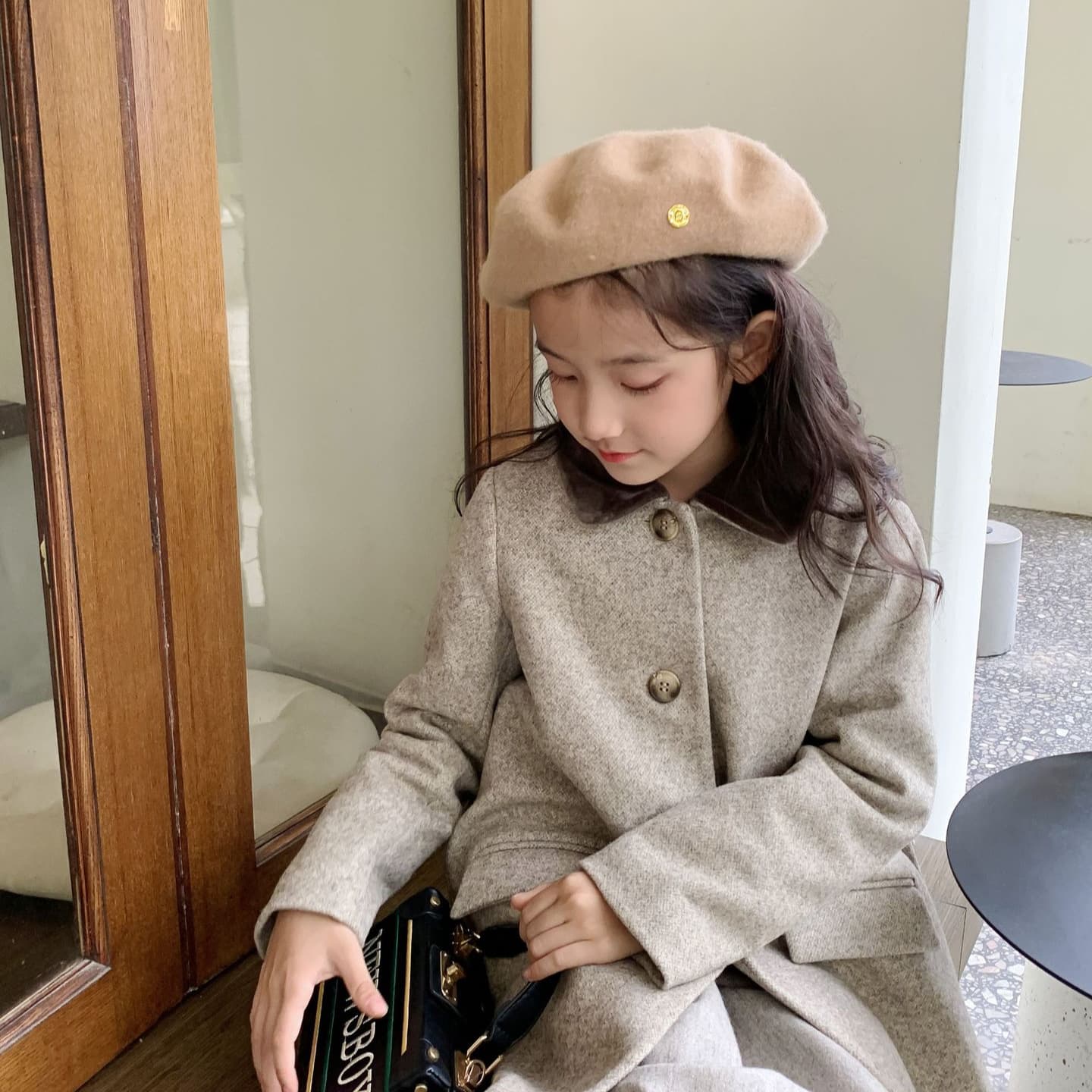 In Stock, Little Flower Home 25 Autumn/Winter New Elegant British Style Coat Jacket, Brown Collar