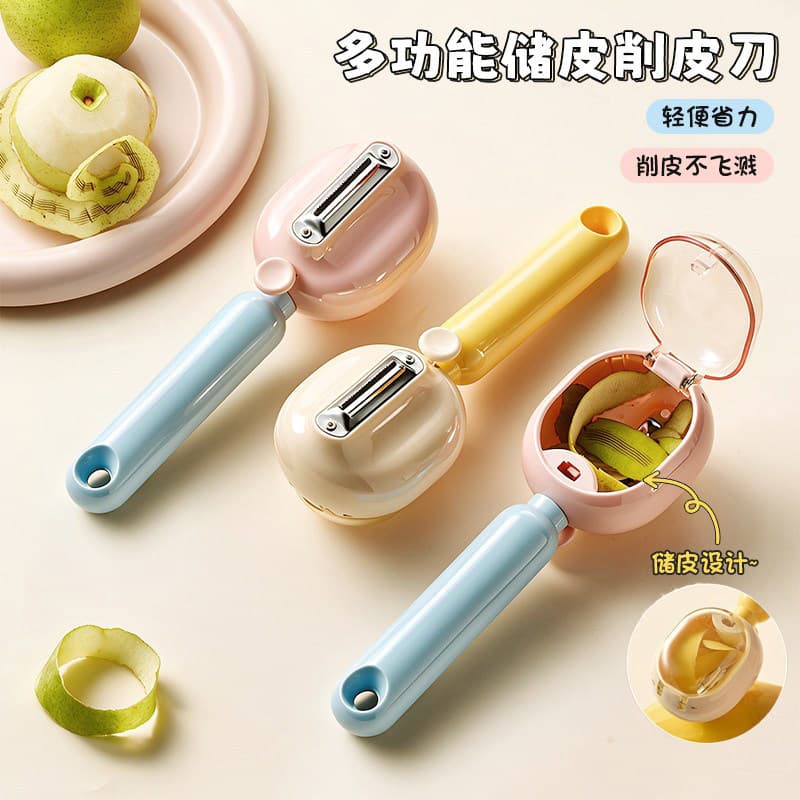 Visible Peeling Storage Peeler, Multi-functional Kitchen Fruit Peeler for Apples and Vegetables, Peeling Tool