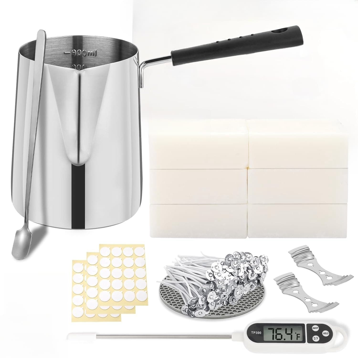 Soy wax wax block complete set of candle making tools and materials kit handmade DIY candle making long handle wax pot